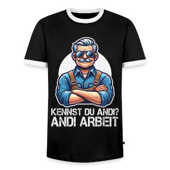 Handwerker Andi Arbeit Geschenk Sprüche Lustig - Männer Kontrast-T-Shirt - Schwarz/Weiß - Vorne - AI Model Female 172 light (172cm) & AI Model Male 178 light (178cm)