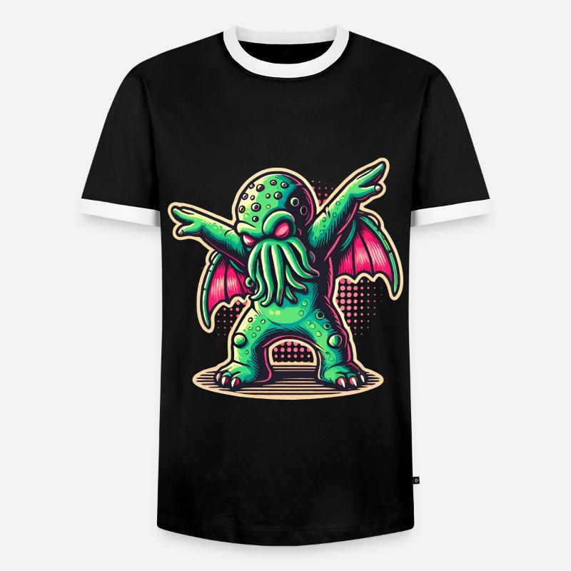 Funny Dancing Cthulhu - Men's Ringer Shirt - black/white