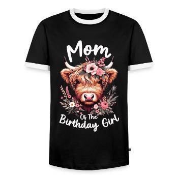 Mom Of The Birthday Girl - Männer Kontrast-T-Shirt - Schwarz/Weiß - Vorne - AI Model Female 172 light (172cm) & AI Model Male 178 light (178cm)
