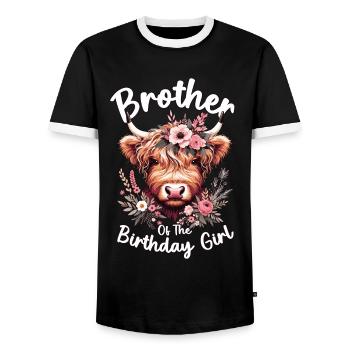 Brother Of The Birthday Girl - Männer Kontrast-T-Shirt - Schwarz/Weiß - Vorne - AI Model Female 172 light (172cm) & AI Model Male 178 light (178cm)
