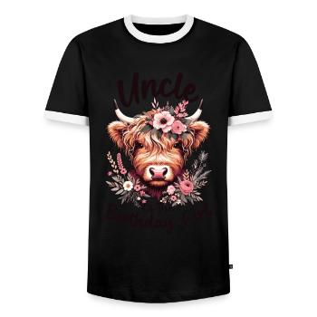 Uncle Of The Birthday Girl - Männer Kontrast-T-Shirt - Schwarz/Weiß - Vorne - AI Model Female 172 light (172cm) & AI Model Male 178 light (178cm)