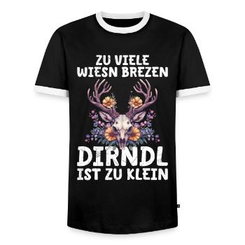 Mon dirndl ne convient plus au dirndl de remplacement - T-shirt contrasté Homme - noir/blanc - Devant - AI Model Female 172 light (172cm) & AI Model Male 178 light (178cm)
