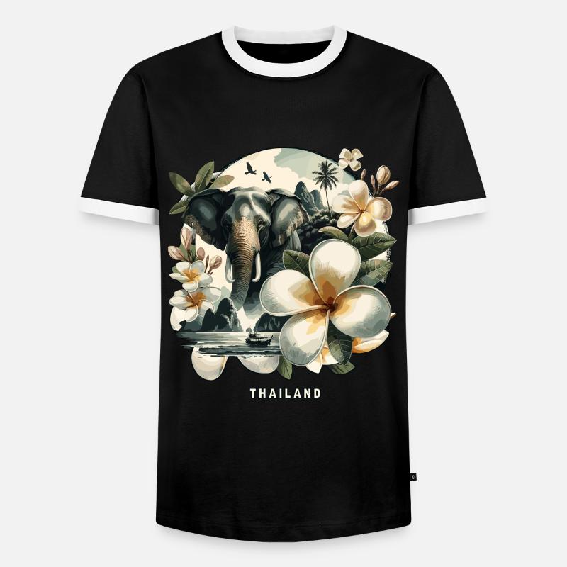 Thai-tempel Elefant Bangkok Pagode - Männer Kontrast-T-Shirt - Schwarz/Weiß