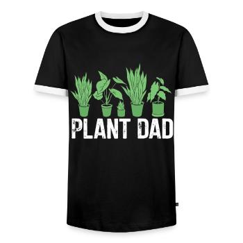 Plant Father Garden Plants Lover Gardener - Men's Ringer Shirt - black/white - Front - AI Model Female 172 light (172cm) & AI Model Male 178 light (178cm)
