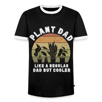 Plant Father Garden Plants Lover Gardener - Men's Ringer Shirt - black/white - Front - AI Model Female 172 light (172cm) & AI Model Male 178 light (178cm)