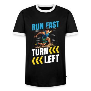 Leichtathletik Leichtathletikspiele - Männer Kontrast-T-Shirt - Schwarz/Weiß - Vorne - AI Model Female 172 light (172cm) & AI Model Male 178 light (178cm)