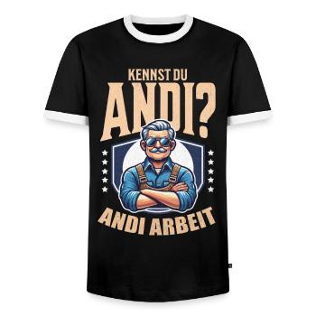 Handwerker Andi Arbeit Geschenk Sprüche Lustig - Männer Kontrast-T-Shirt - Schwarz/Weiß - Vorne - AI Model Female 172 light (172cm) & AI Model Male 178 light (178cm)