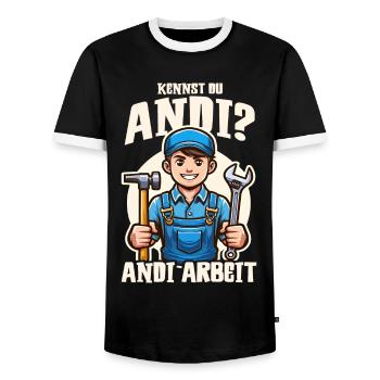 Handwerker Andi Arbeit Geschenk Sprüche Lustig - Männer Kontrast-T-Shirt - Schwarz/Weiß - Vorne - AI Model Female 172 light (172cm) & AI Model Male 178 light (178cm)