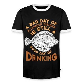 Dicton de pêcheur de plie - T-shirt contrasté Homme - noir/blanc - Devant - AI Model Female 172 light (172cm) & AI Model Male 178 light (178cm)