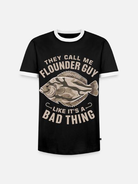 Flunder Fischer Spruch - Männer Kontrast-T-Shirt - Schwarz/Weiß