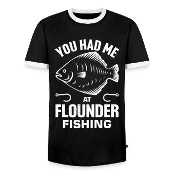 Dicton du pêcheur de plie - T-shirt contrasté Homme - noir/blanc - Devant - AI Model Female 172 light (172cm) & AI Model Male 178 light (178cm)