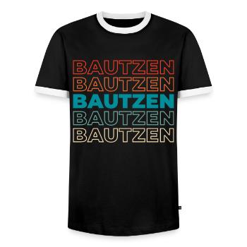 Deutsche Stadt Bautzen Sachsen - Männer Kontrast-T-Shirt - Schwarz/Weiß - Vorne - AI Model Female 172 light (172cm) & AI Model Male 178 light (178cm)