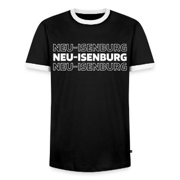Ville allemande de Neuisenburg, Hesse - T-shirt contrasté Homme - noir/blanc - Devant - AI Model Female 172 light (172cm) & AI Model Male 178 light (178cm)