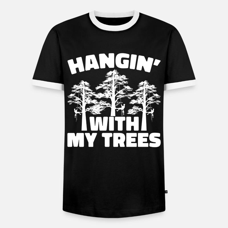 Arborist Baumpfleger Baumkletterer Baumklettern - Männer Kontrast-T-Shirt - Schwarz/Weiß