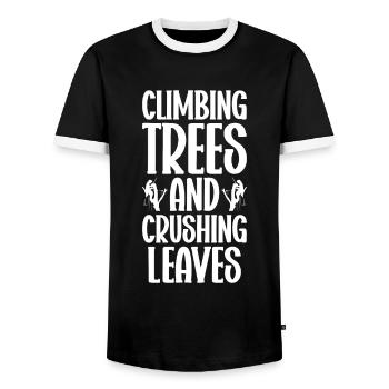 Arborist Arborist Tree Climber Tree Climbing - Men's Ringer Shirt - black/white - Front - AI Model Female 172 light (172cm) & AI Model Male 178 light (178cm)