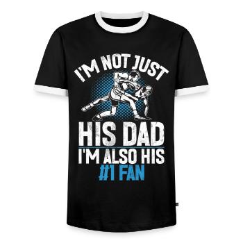 Wrestling Dad Wrestler Männer Vatertag - Männer Kontrast-T-Shirt - Schwarz/Weiß - Vorne - AI Model Female 172 light (172cm) & AI Model Male 178 light (178cm)