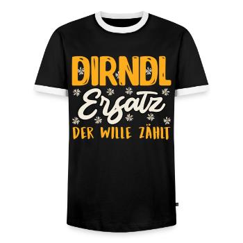 REMPLAÇANT DIRNDL, LA VOLONTÉ COMPTE Drôle Munich - T-shirt contrasté Homme - noir/blanc - Devant - AI Model Female 172 light (172cm) & AI Model Male 178 light (178cm)