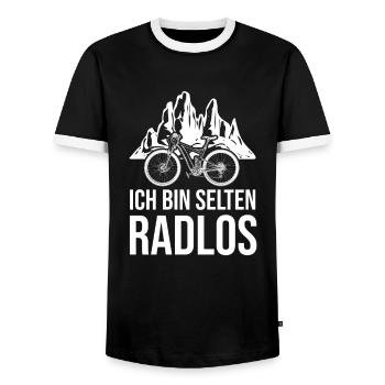 Rarement vélo sans roues vélo de montagne vélo de route vélo - T-shirt contrasté Homme - noir/blanc - Devant - AI Model Female 172 light (172cm) & AI Model Male 178 light (178cm)