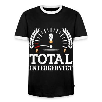 bière vide bière recharge de carburant bière - T-shirt contrasté Homme - noir/blanc - Devant - AI Model Female 172 light (172cm) & AI Model Male 178 light (178cm)