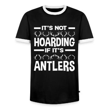 Ce n’est pas de l’accumulation si ce sont des bois - T-shirt contrasté Homme - noir/blanc - Devant - AI Model Female 172 light (172cm) & AI Model Male 178 light (178cm)