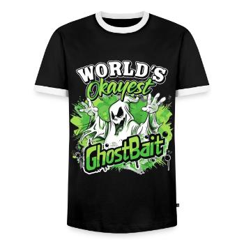 Appât fantôme Paranormal Chasseur de fantômes - T-shirt contrasté Homme - noir/blanc - Devant - AI Model Female 172 light (172cm) & AI Model Male 178 light (178cm)