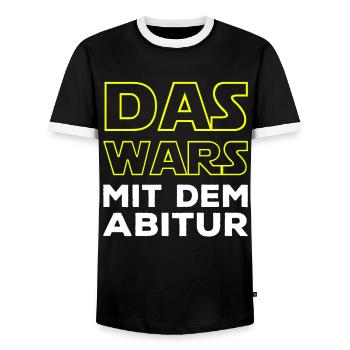 Das wars mit dem Abitur - Männer Kontrast-T-Shirt - Schwarz/Weiß - Vorne - AI Model Female 172 light (172cm) & AI Model Male 178 light (178cm)