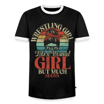 Lutteuse Fille Grappling Lutteuse Femmes - T-shirt contrasté Homme - noir/blanc - Devant - AI Model Female 172 light (172cm) & AI Model Male 178 light (178cm)