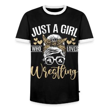Lutteuse Fille Grappling Lutteuse Femmes - T-shirt contrasté Homme - noir/blanc - Devant - AI Model Female 172 light (172cm) & AI Model Male 178 light (178cm)