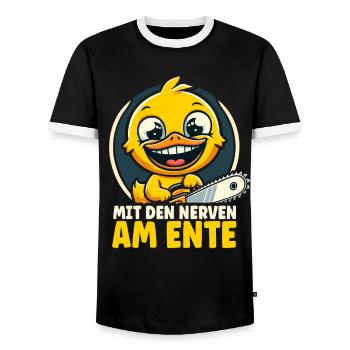 Stress Gestresst Nerven Arbeit Geschenk Spruch - Männer Kontrast-T-Shirt - Schwarz/Weiß - Vorne - AI Model Female 172 light (172cm) & AI Model Male 178 light (178cm)