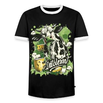 Lactose tolerant or lactose intolerant - Men's Ringer Shirt - black/white - Front - AI Model Female 172 light (172cm) & AI Model Male 178 light (178cm)