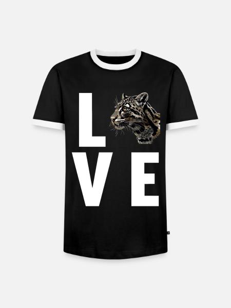Clouded Leopard Nebelparder - Men's Ringer Shirt - black/white
