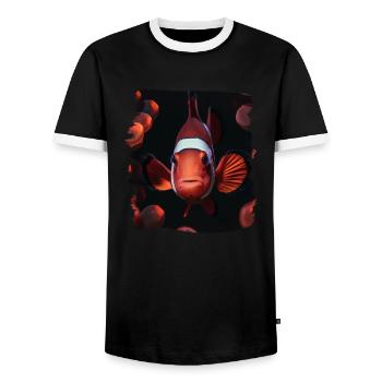 Clownfish Clownfische Clownfisch - Männer Kontrast-T-Shirt - Schwarz/Weiß - Vorne - AI Model Female 172 light (172cm) & AI Model Male 178 light (178cm)