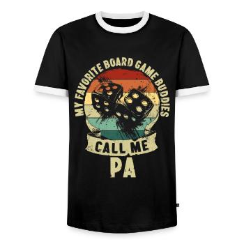 Jeu de société Copains Fête des Pères Père Enfant Cadeau - T-shirt contrasté Homme - noir/blanc - Devant - AI Model Female 172 light (172cm) & AI Model Male 178 light (178cm)
