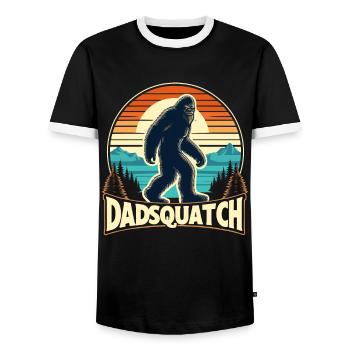 Bigfoot DADSQUATCH Dad Dad Dad Gift - Men's Ringer Shirt - black/white - Front - AI Model Female 172 light (172cm) & AI Model Male 178 light (178cm)