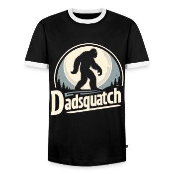 Bigfoot DADSQUATCH Dad Dad Dad Gift - Men's Ringer Shirt - black/white - Front - AI Model Female 172 light (172cm) & AI Model Male 178 light (178cm)
