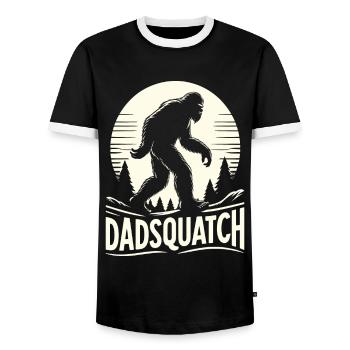 Bigfoot DADSQUATCH Dad Dad Dad Gift - Men's Ringer Shirt - black/white - Front - AI Model Female 172 light (172cm) & AI Model Male 178 light (178cm)