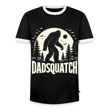 Bigfoot DADSQUATCH Dad Dad Dad Gift - Men's Ringer Shirt - black/white - Front - AI Model Female 172 light (172cm) & AI Model Male 178 light (178cm)