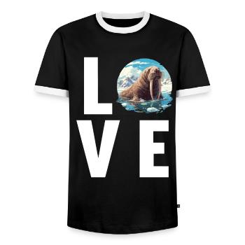 Walrus Walrosse Walross - Männer Kontrast-T-Shirt - Schwarz/Weiß - Vorne - AI Model Female 172 light (172cm) & AI Model Male 178 light (178cm)