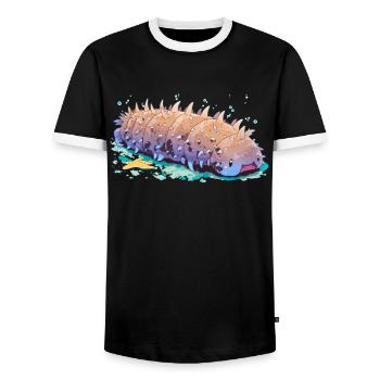 Sea Cucumber Seegurken Seegurke - Männer Kontrast-T-Shirt - Schwarz/Weiß - Vorne - AI Model Female 172 light (172cm) & AI Model Male 178 light (178cm)