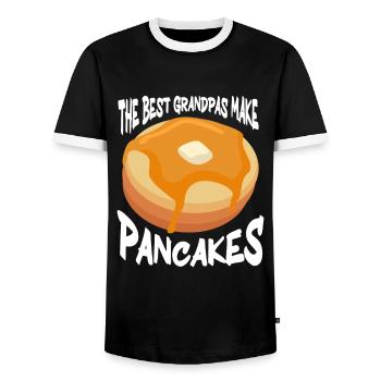 The Best Grandpas Make Pancakes Pancake Maker - Men's Ringer Shirt - black/white - Front - AI Model Female 172 light (172cm) & AI Model Male 178 light (178cm)