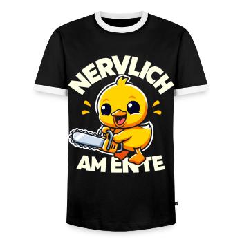 Stress Gestresst Nerven Arbeit Geschenk Spruch - Männer Kontrast-T-Shirt - Schwarz/Weiß - Vorne - AI Model Female 172 light (172cm) & AI Model Male 178 light (178cm)