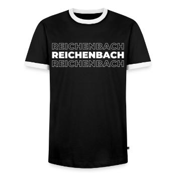 Deutsche Stadt Reichenbach Im Vogtland Sachsen - Männer Kontrast-T-Shirt - Schwarz/Weiß - Vorne - AI Model Female 172 light (172cm) & AI Model Male 178 light (178cm)