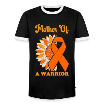 leukemia awareness blood cancer fight - Men's Ringer Shirt - black/white - Front - AI Model Female 172 light (172cm) & AI Model Male 178 light (178cm)