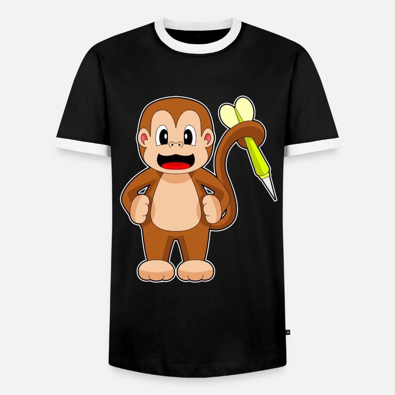 Monkey Dart Dart - Men's Ringer Shirt - black/white
