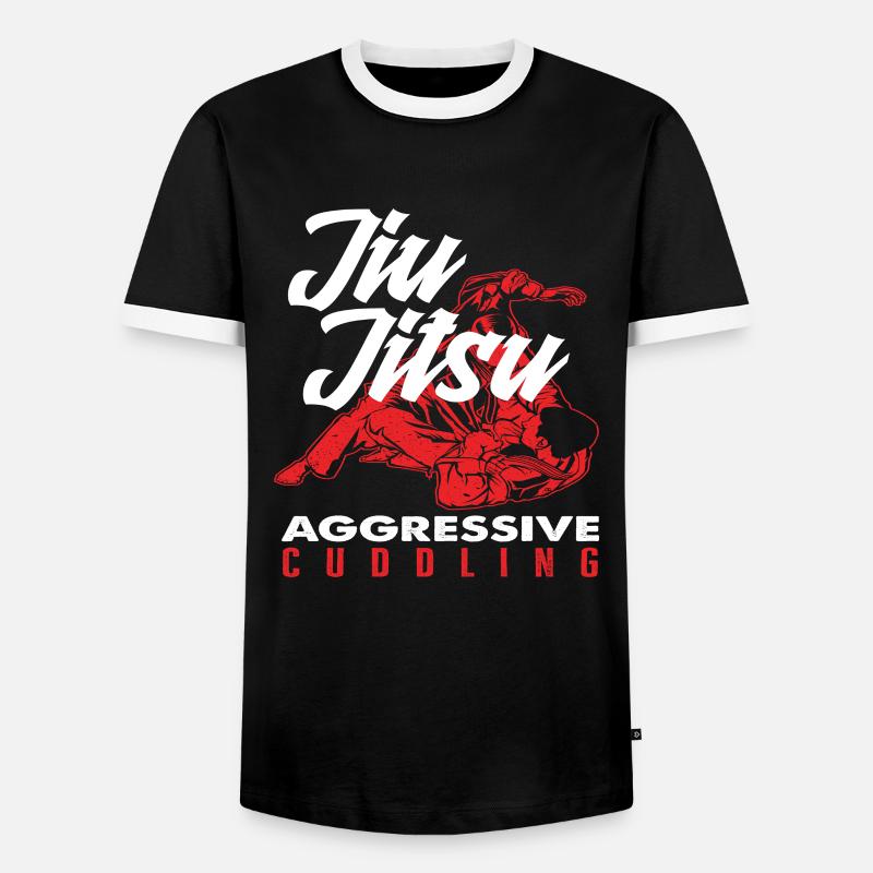 Jiu Jitsu Aggressive Cuddling - Men's Ringer Shirt - black/white