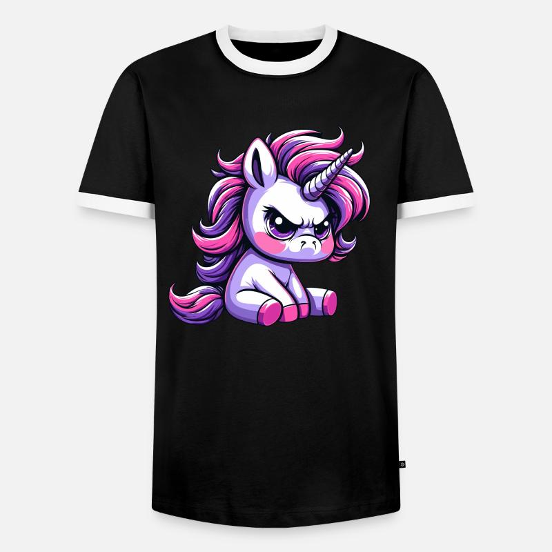 Grumpy Unicorn - Men's Ringer Shirt - black/white