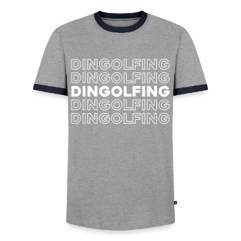 Ville allemande de Dingolfing, Bavière - T-shirt contrasté Homme - gris/marine  - Devant - AI Model Female 172 light (172cm) & AI Model Male 178 light (178cm)