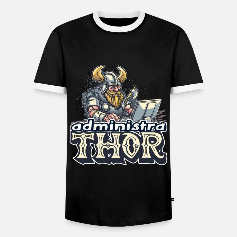 Viking Databaseadministra-thor Nerdy - Männer Kontrast-T-Shirt - Schwarz/Weiß