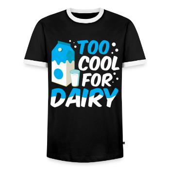 Lactose tolerant or lactose intolerant - Men's Ringer Shirt - black/white - Front - AI Model Female 172 light (172cm) & AI Model Male 178 light (178cm)