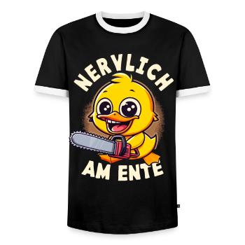 Stress Gestresst Nerven Arbeit Geschenk Spruch - Männer Kontrast-T-Shirt - Schwarz/Weiß - Vorne - AI Model Female 172 light (172cm) & AI Model Male 178 light (178cm)